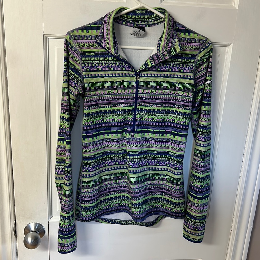 Nike Pro Dri-fit 1/4 zip long sleeve abstract print women’s size small